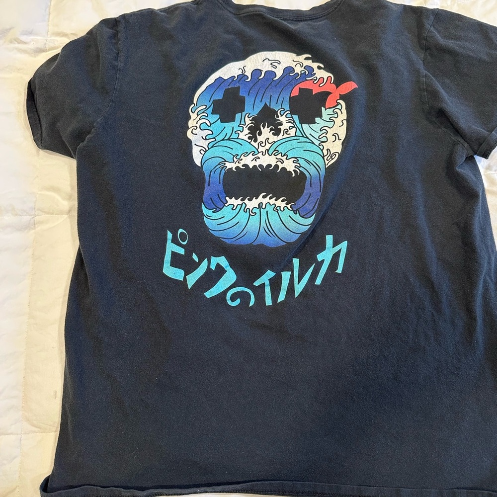 PINK + DOLPHIN BLACK T SHIRT